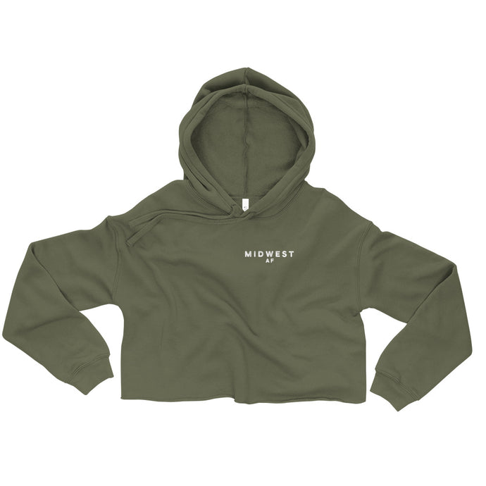 midwest af women's crop hoodie